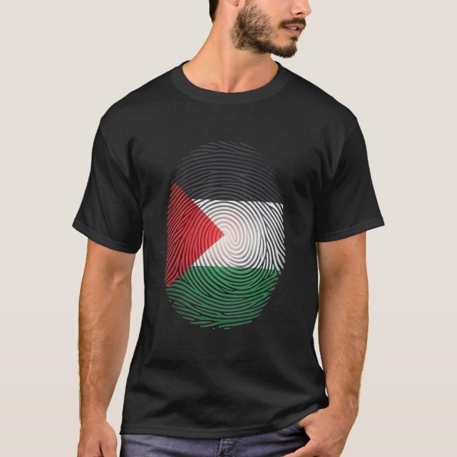 T-Shirt Empreinte Digitale Drapeau Palestine  (Devant)