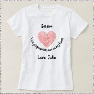 T-shirt Empreinte digitale du coeur romantique