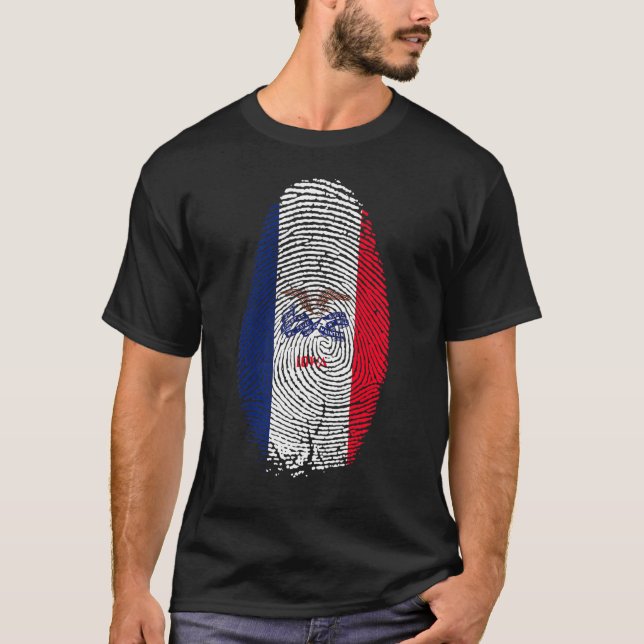 T-shirt Empreinte digitale du drapeau de l'Iowa C'est dans (Devant)