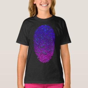 T-shirt Empreinte digitale en néon esthétique Luminescent