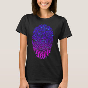 T-shirt Empreinte digitale en néon esthétique Luminescent