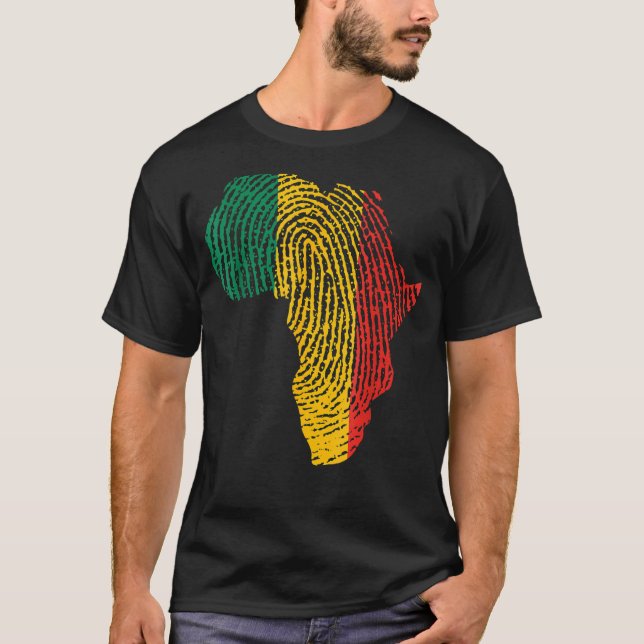 T-shirt Empreinte digitale Mois de l'histoire des Noirs Af (Devant)