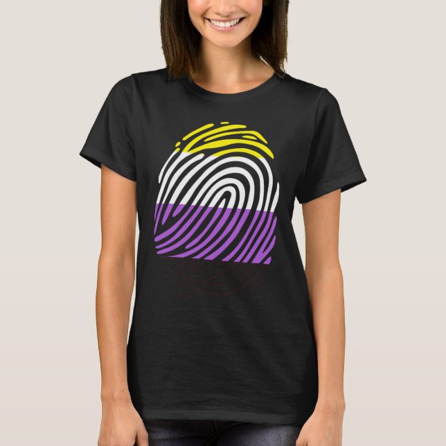 T-shirt Empreinte digitale non binaire (Devant)