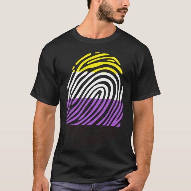 T-shirt Empreinte digitale non binaire (Devant)