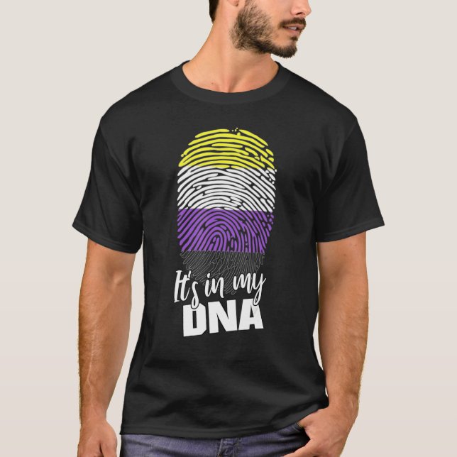 T-shirt Empreinte digitale non binaire C'est dans mon Adn  (Devant)