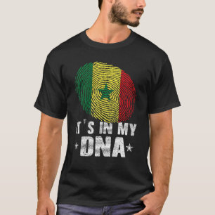 T-shirt Empreinte digitale Sénégal Drapeau dans mon ADN
