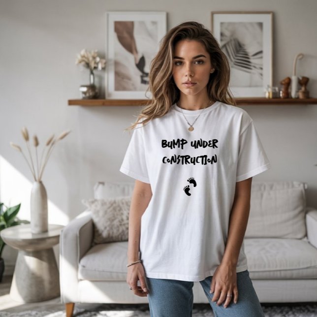 T-shirt Empreinte humoristique de grossesse noir (Créateur téléchargé)