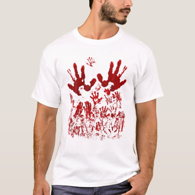 T-shirt Empreinte sanglante Sensée rouge Zombie Outbre (Devant)