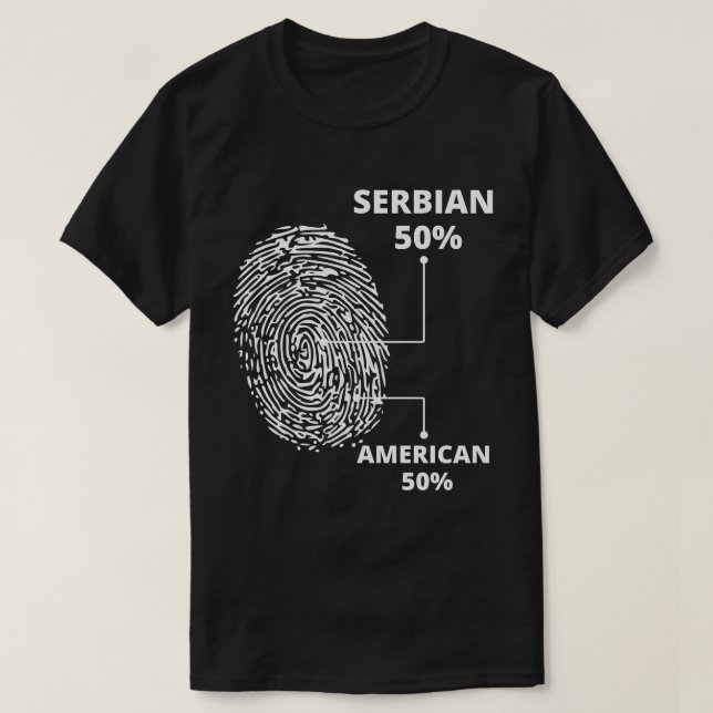 T-shirt Empreinte Serbe Américaine (Design devant)