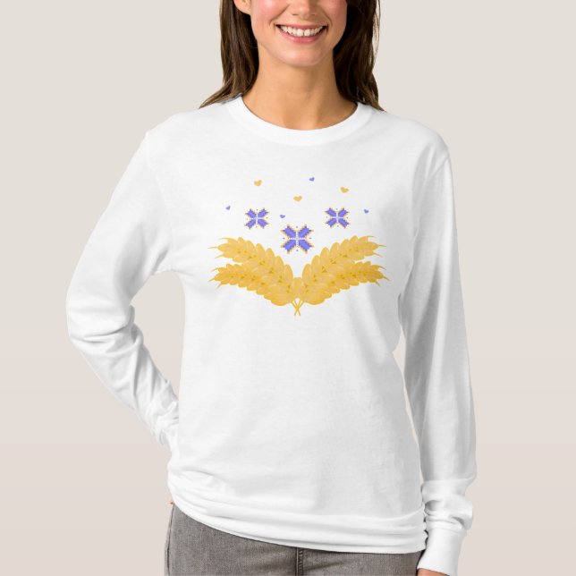 T-shirt Empreinte ukrainienne - broderie et grain (Devant)