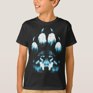 T-shirt Empreintes Animaux Amoureux Loups Loup Hurle À Th