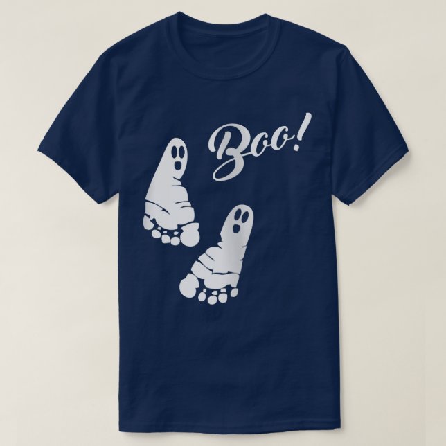 T-shirt Empreintes Boo Halloween Grossesse Faire-part G (Design devant)