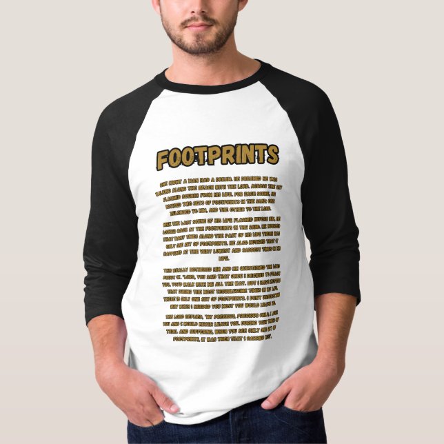 T-shirt Empreintes Dans La Prière Du Sable Hommes 3/4 (Devant)