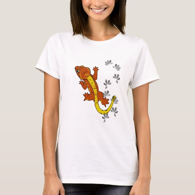 T-shirt Empreintes de pas oranges de crestie (chemise) (Devant)