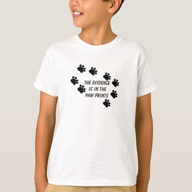 T-shirt Empreintes de pattes de chien avec une phrase mign (Devant)