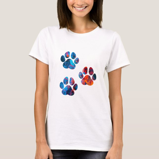 T-shirt Empreintes de pattes de chiens - Encre dans l'eau (Devant)
