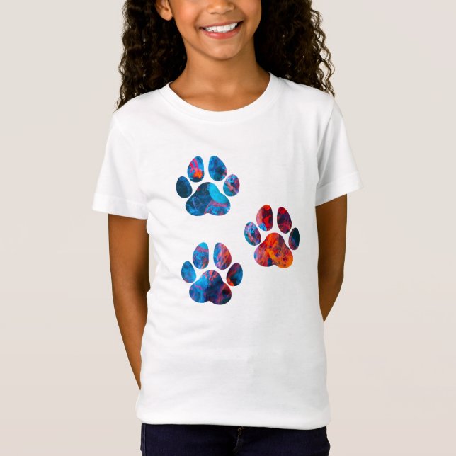 T-Shirt Empreintes de pattes de chiens - Encre dans l'eau (Devant)