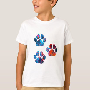 T-shirt Empreintes de pattes de chiens - Encre dans l'eau