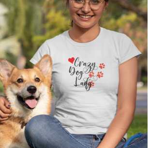 T-shirt Empreintes de pattes du coeur de la Dame de Chien