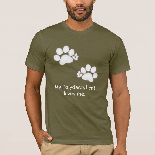 T-shirt - Empreintes de pattes polydactyles en bla (Devant)