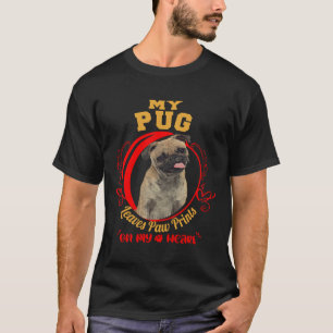 T-shirt Empreintes de pattes Propriétaires de carlin sur M