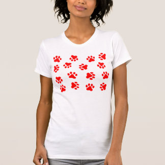 T-SHIRT EMPREINTES DE PATTES ROUGES