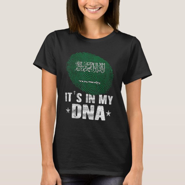 T-shirt Empreintes digitales Arabie Saoudite Drapeau dans  (Devant)