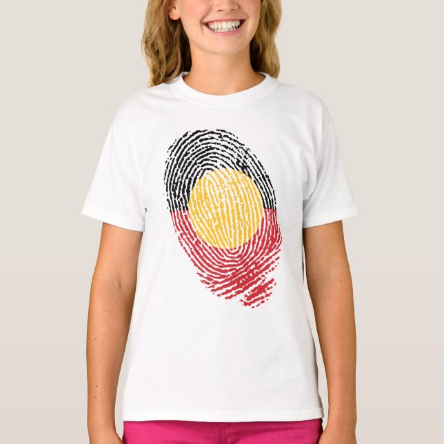 T-shirt empreintes digitales de l'Australie aborigène (Devant)