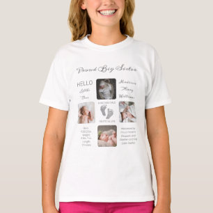 T-shirt Empreintes Photo Naissance Keepsaké Fier Soeur
