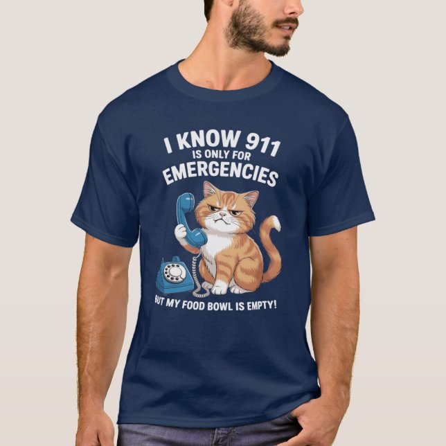 T-shirt Empty Food Bowl Emergency Cat family (Devant)