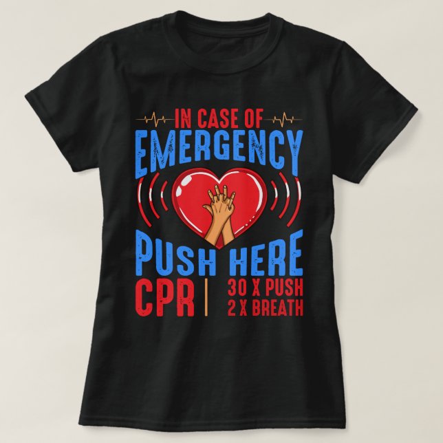 T-shirt EMS EMT Ambulance paramédicale RCR Urgence Premier (Design devant)