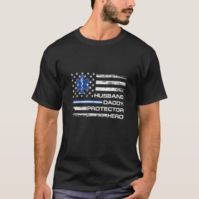 T-shirt Ems Emt Param Mari Daddy Protector Hero Fat (Devant)