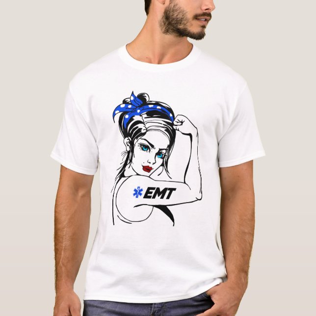 T-shirt EMS Urgence EMT Rosie Le Riveter (Devant)
