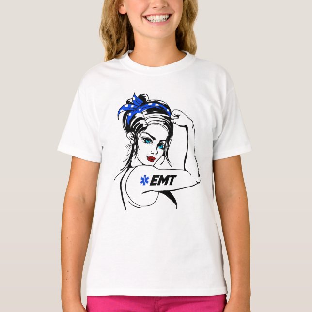 T-shirt EMS Urgence EMT Rosie Le Riveter (Devant)