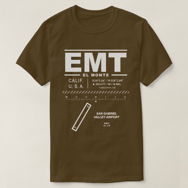 T-shirt EMT de l'aéroport de San Gabriel Valley (Design devant)