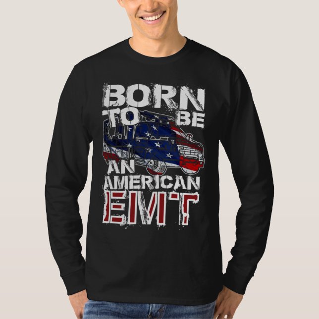 T-shirt EMT Distressed American USA Flag For EMTs (Devant)
