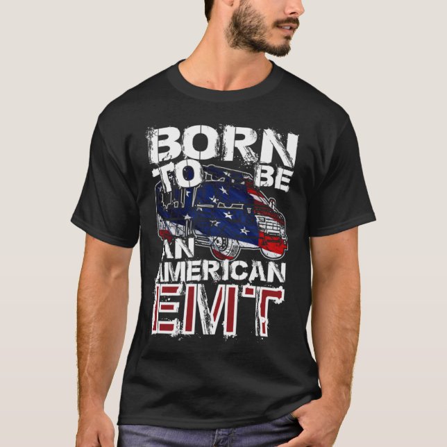 T-shirt EMT Distressed American USA Flag For EMTs (Devant)