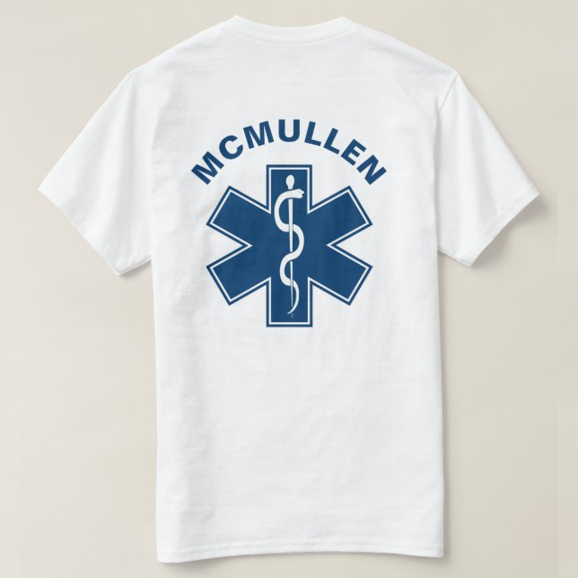 T-shirt EMT EMS Paramètre bleu (Design dos)