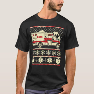 T-shirt EMT Funny répugnant pull de Noël avec ambulance et