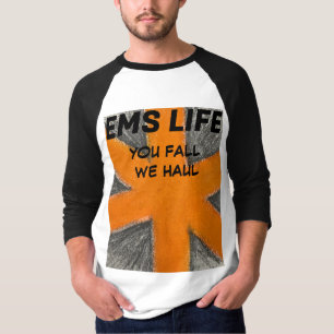 T-shirt EMT orange et graphite star de la vie masculine