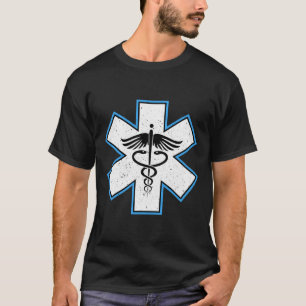 T-shirt Emt Paramedic Star - Caduceus Ems Premier Répondeu