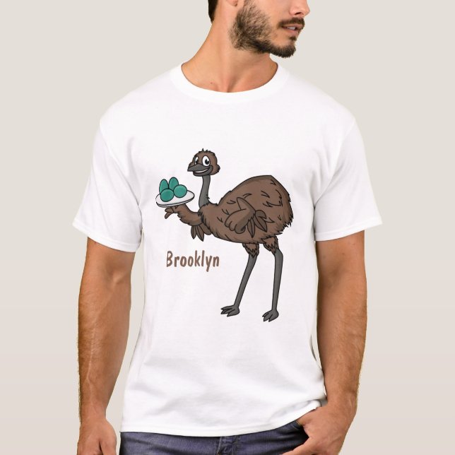 T-shirt Emu avec dessin animé d'oeufs (Devant)