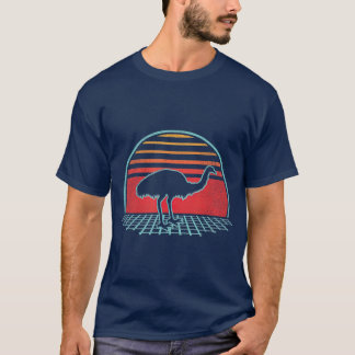 T-shirt Emu Bird Rhea Retro Vintage 80s Style Cadeau