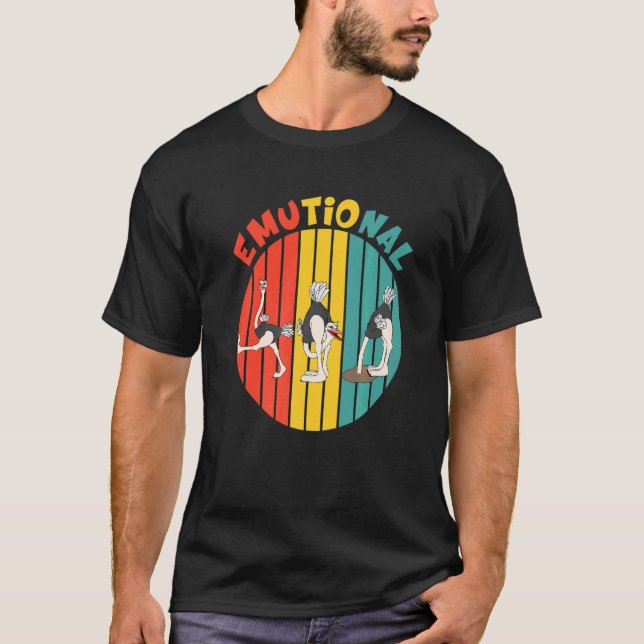 T-shirt Ému Créatif Émotionnel Oiseau (Devant)
