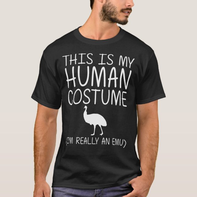 T-shirt Emu Easy Halloween Costume humain Ostrich Bird Rhe (Devant)