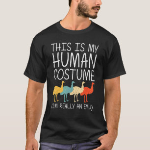 T-shirt Emu Halloween Costume humain Ostrich Bird Rhea Fac