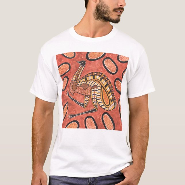 T-shirt Emu peinture artistique autochtone (Devant)
