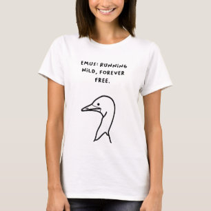T-shirt "Emus : Courir Sauvage, Pour Toujours Libre."