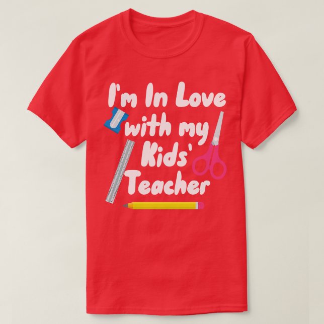T-shirt En amour avec mes enfants Enseignant à la maison (Design devant)