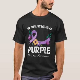 T-shirt En Août, Nous Portons Violet Empêcher L'Overdose